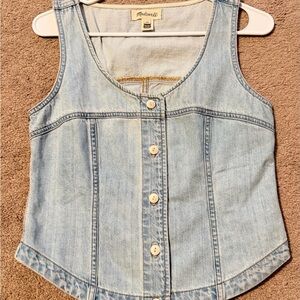 Madewell Light Blue Denim Vest